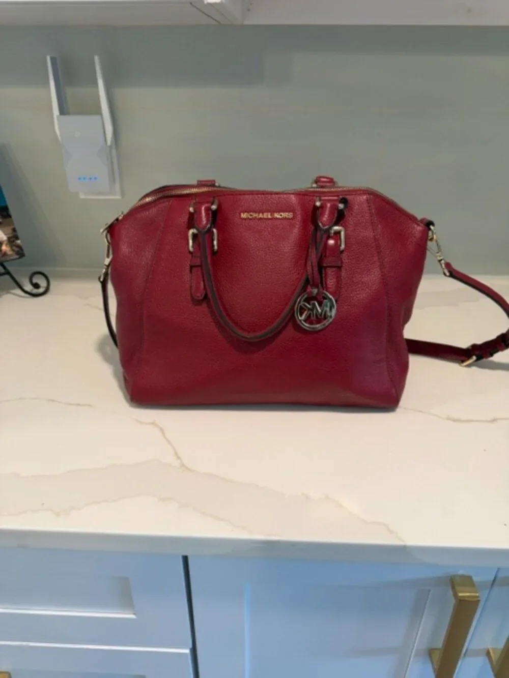 Michael Kors Sheila Pebble Leather Satchel